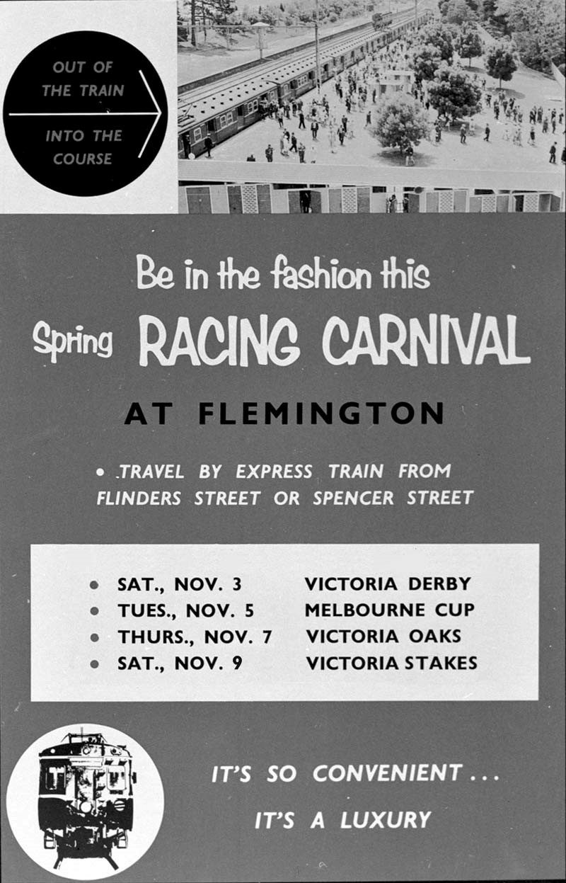An old 1950's Victorian Railways poster, edited to show 2019 race dates