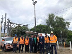 The Metro Team inspect the New Drone equipment, including Metro COO - Catherine Baxter