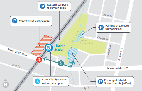 Pedestrian Detour Map  - click to view larger version of map
