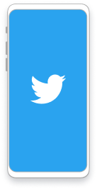 Images of smartphones with Twitter logo