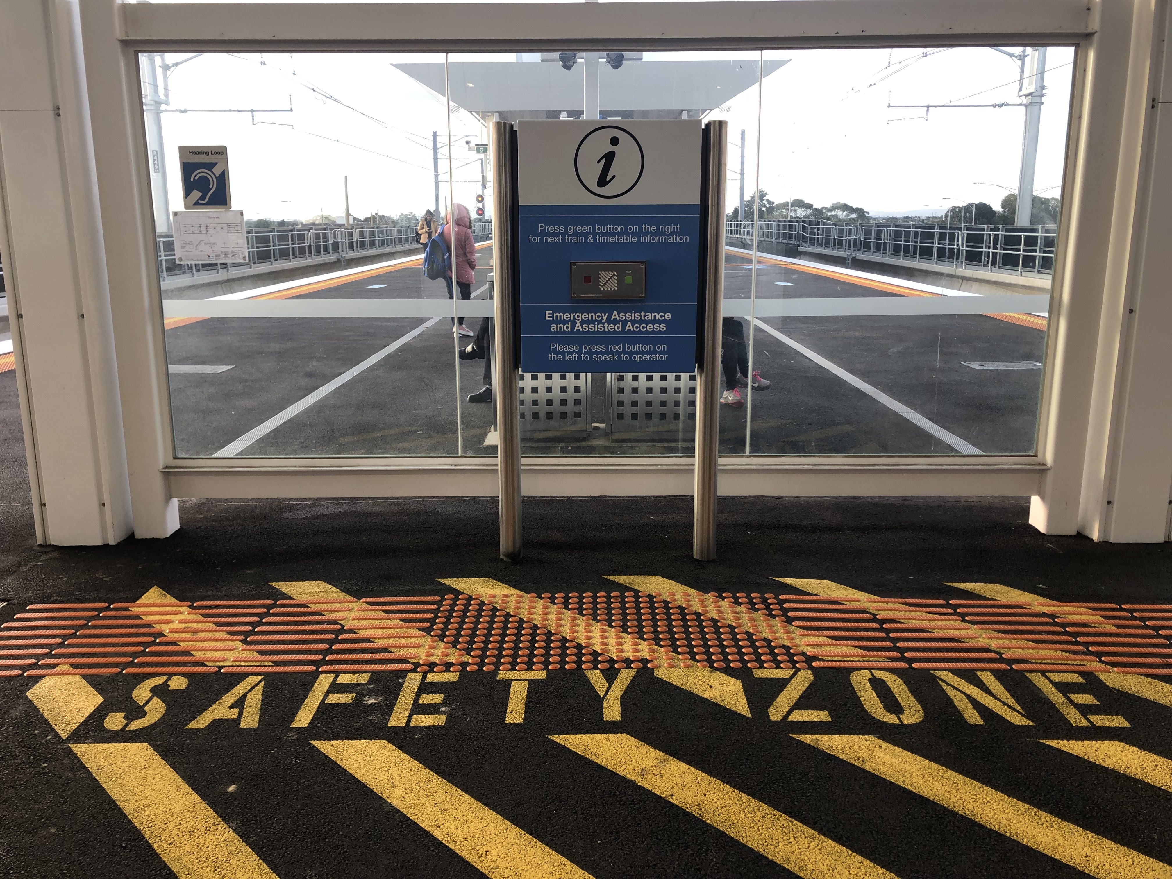 Images of a Customer Help Point within the safety zone