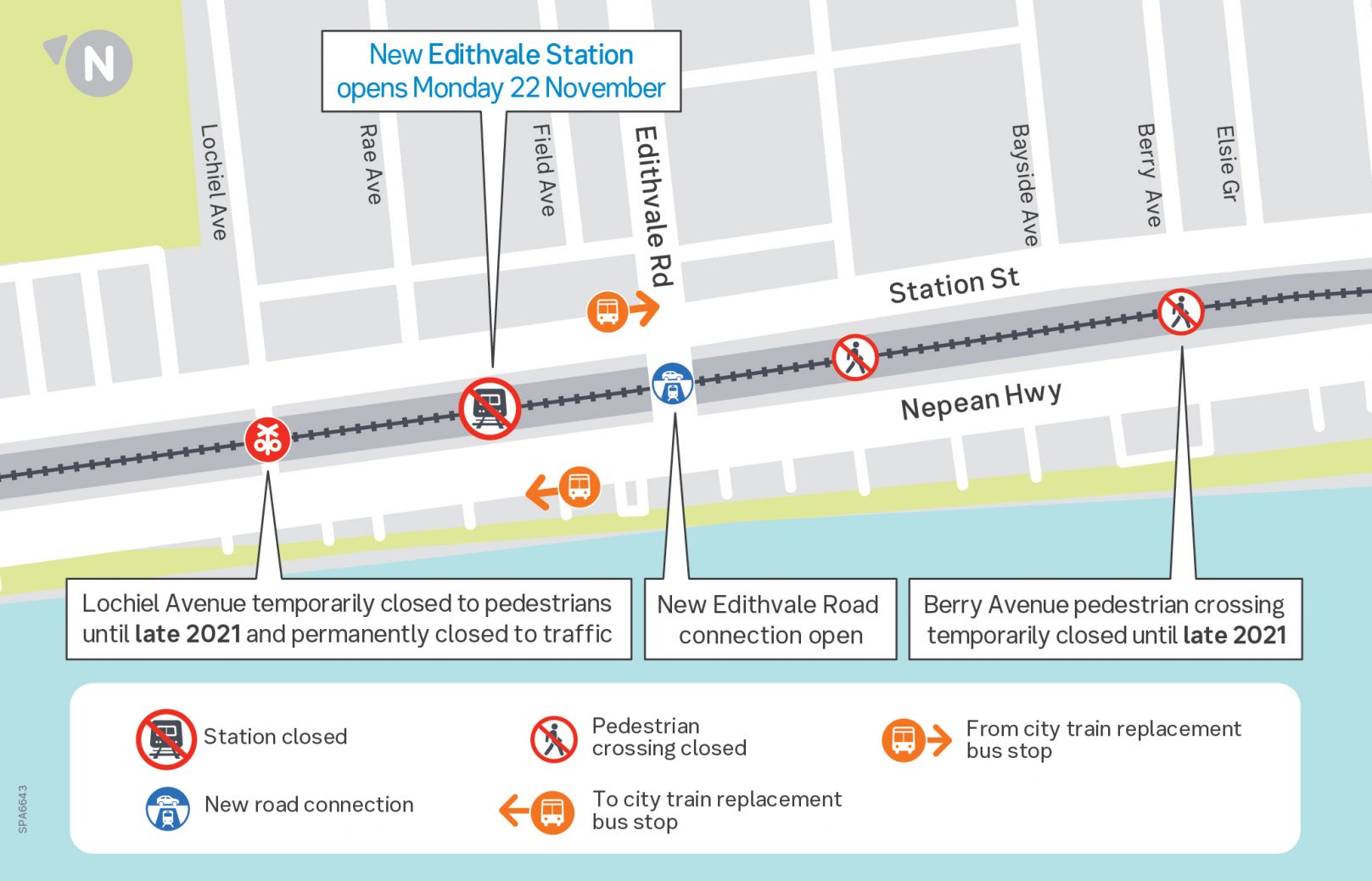 Edithvale Station - click to view larger version of map