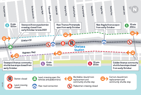 Chelsea Station wayfinding map - click to view larger version of map