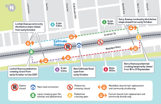 Edithvale Station wayfinding map - click to view larger version of map