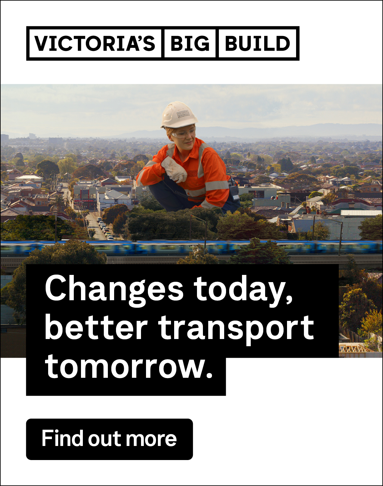 Victoria's big build. Changes today, better transport tomorrow, find out more