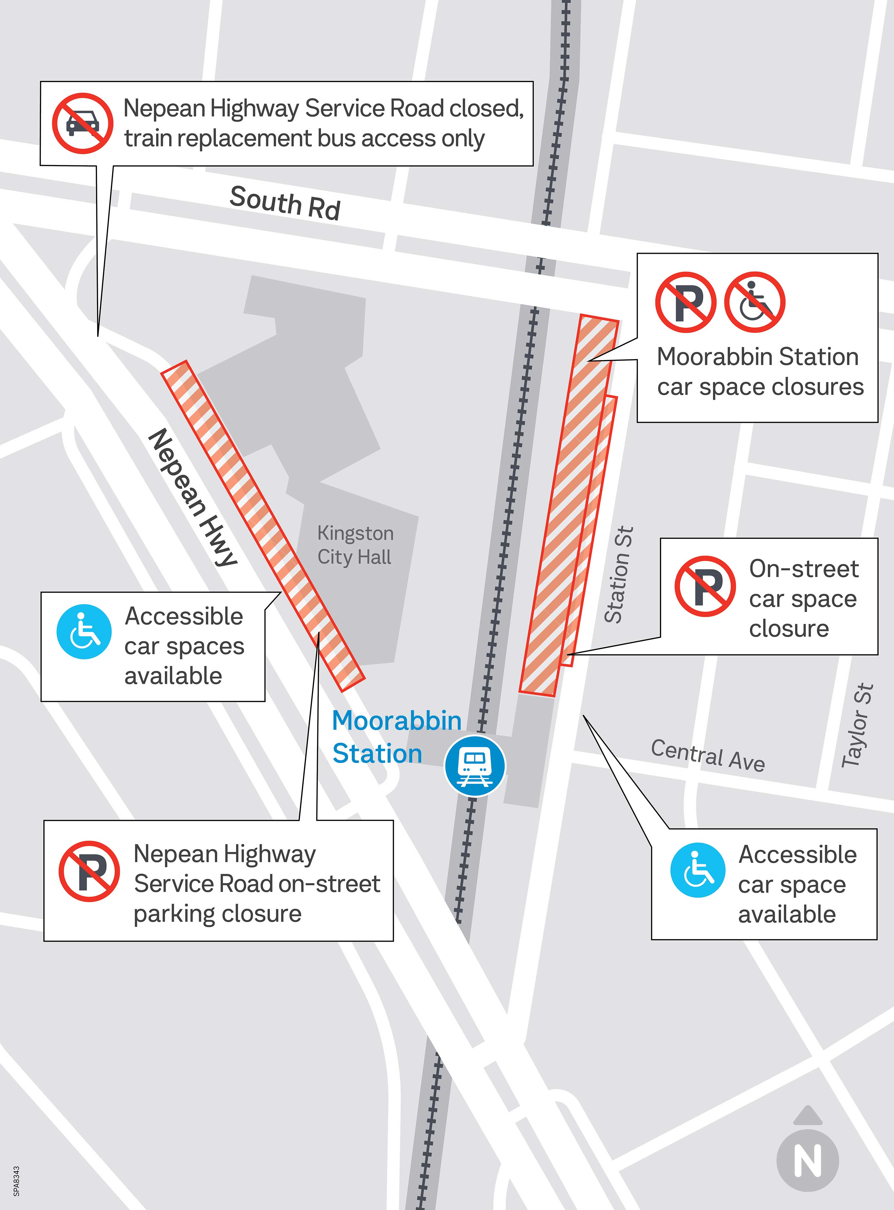 Moorabbin station car space closures | Metro Trains