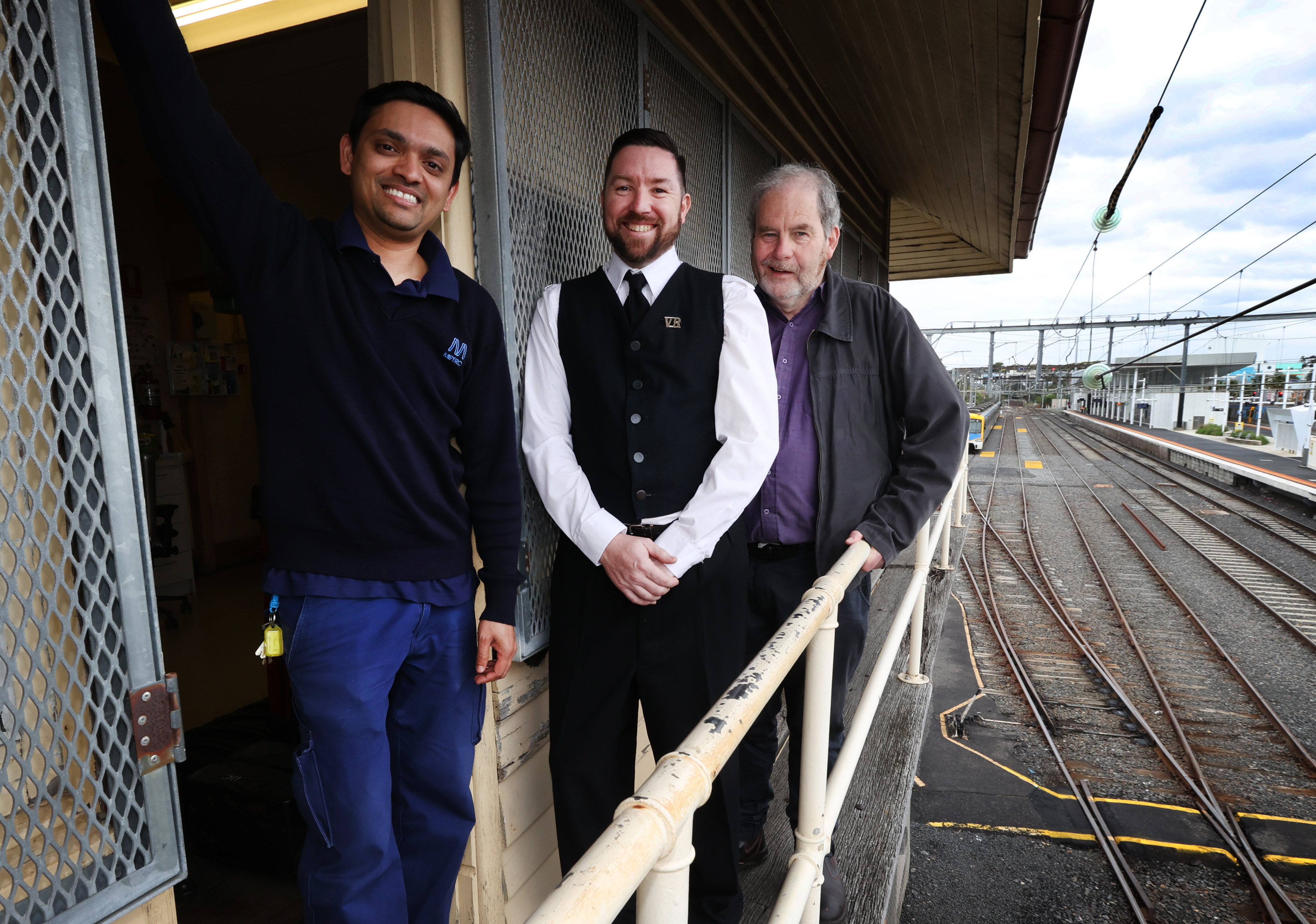 Signallers of the Frankston signal box past and present got together in uniforms from throughout the decades to celebrate the milestone.
