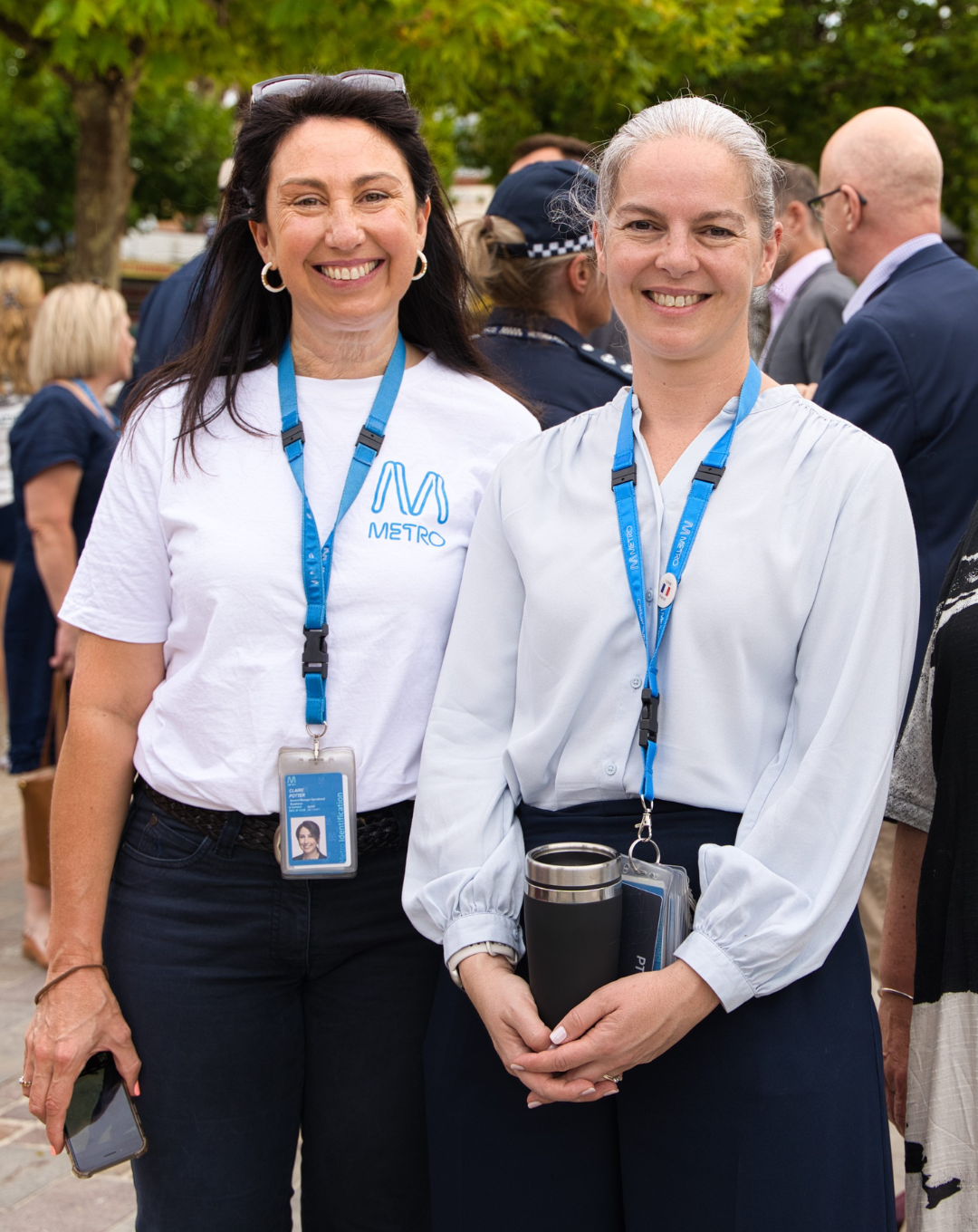 Metro's Claire Potter and Aline Frantzen at the Frankston launch event. 